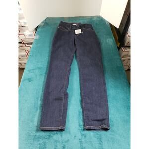 Lands End Jeans Size 6 Womens Blue Denim Ladies Pants Mid Rise Curvy Skinny NWT